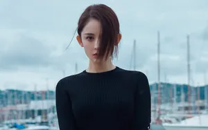 古力娜扎黑色图片壁纸_3