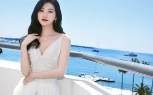 景甜白裙仙气写真壁纸_8