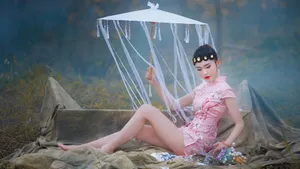 迷人旗袍短裙美女图片