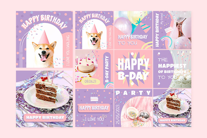 免费生日Instagram帖子模板