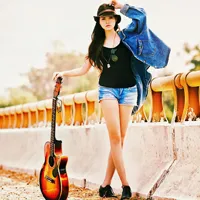 吉他音乐美女弹吉他的女生头像第1张