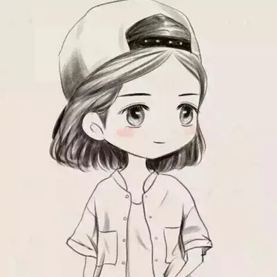 可爱萌萌哒素描头像女生卡通第1张