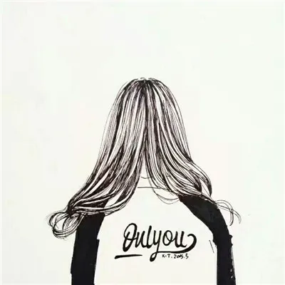 长发头像女生高冷卡通头像黑白图片第1张