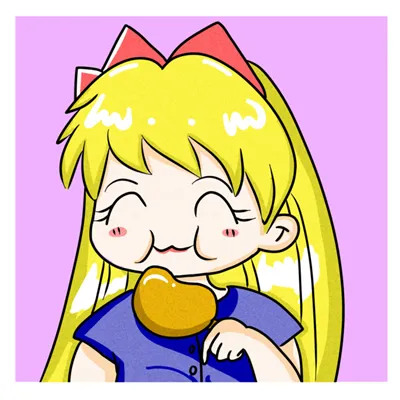 卡通人物吃饼干头像可爱动漫第1张