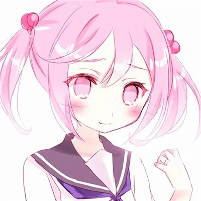 二次元头像女卡通少女心粉第1张