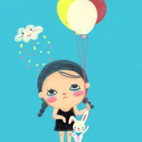 韩国唯美插画小女孩头像第1张