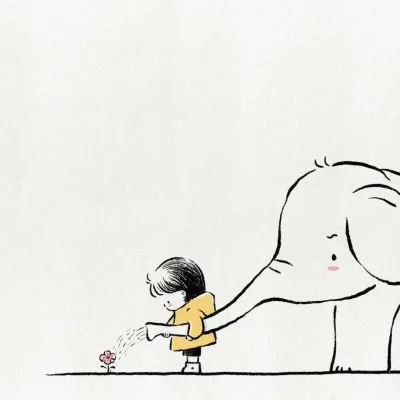 超萌可爱暖心治愈头像插画图片第1张