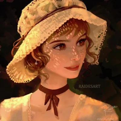 唯美小清新手绘插画女生头像高清图片精选第1张