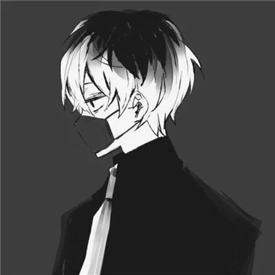 动漫高冷黑白男生头像只要头部第1张