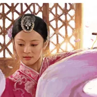 油画版动漫手绘古装美女头像图片第1张