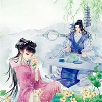 唯美手绘古风情侣头像第1张