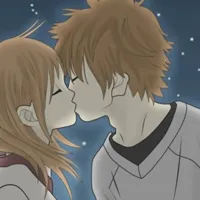 动漫情侣头像超萌版一男一女接吻的第1张