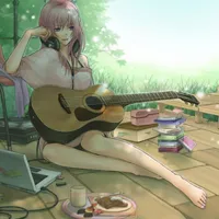 女生弹吉他动漫头像第1张