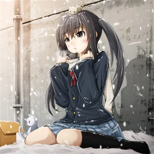 坐着的动漫女生头像图片第1张