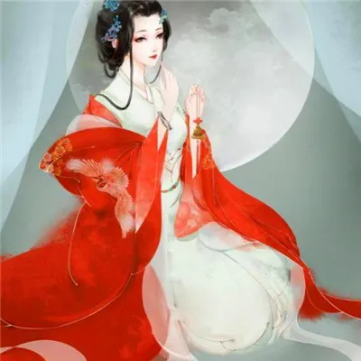 动漫头像女生古风红衣第1张
