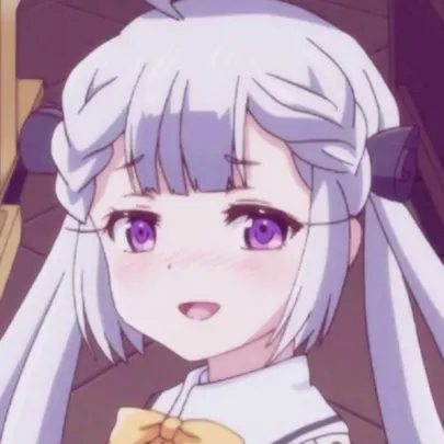 微信头像动漫女生萌淡紫色第1张