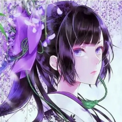 紫色头像女生唯美卡通图片第1张