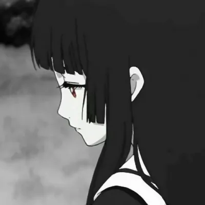 丧系动漫女头黑白第1张