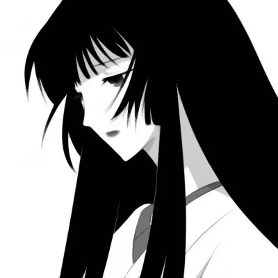 冷酷黑白动漫女生头像第1张