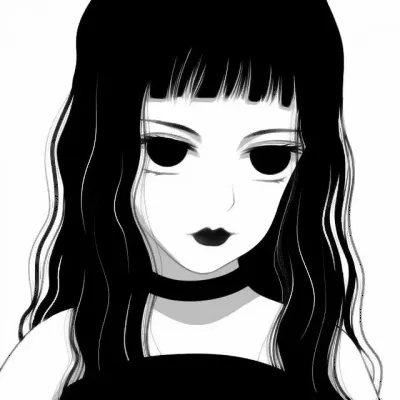 女黑白动漫头像丧第1张