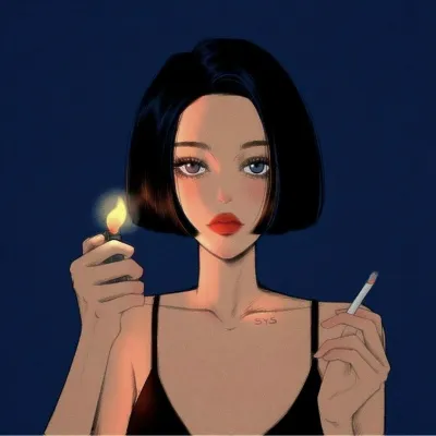 手绘头像酷女第1张