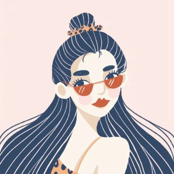 时髦女孩卡通头像第1张