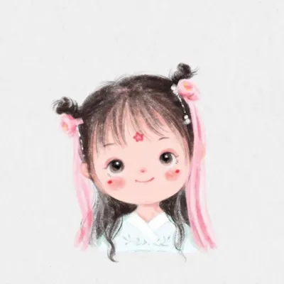 手绘小女孩头像可爱第1张