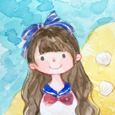 微信卡通手绘女生头像第1张