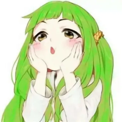 女生可爱绿色系动漫头像第1张