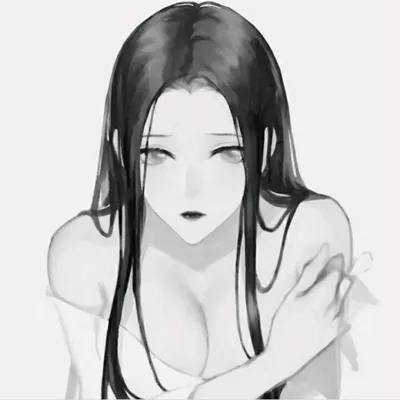 黑白动漫古风女头第1张