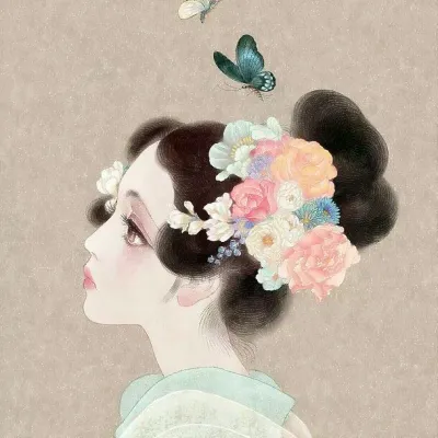 尧立插画古风美人头像第1张