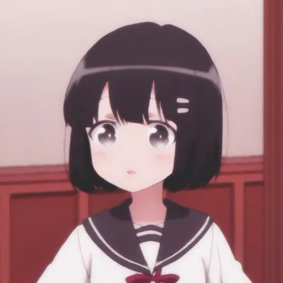 高清可爱的短发女生呆萌卡通头像图片第1张