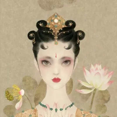 高清好看的漫画古风图片古韵女子头像第1张