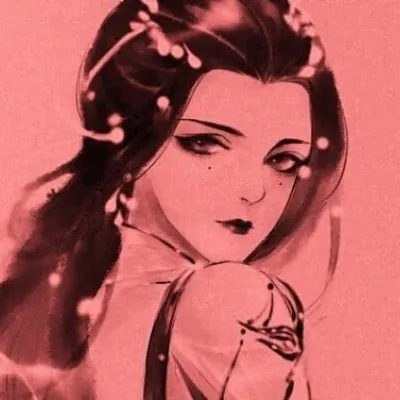 高清超好看的暗红色系动漫古风女头图片第1张