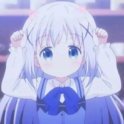 蓝色漫画女生头像第1张