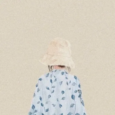 微信头像女孩背影卡通图片第1张