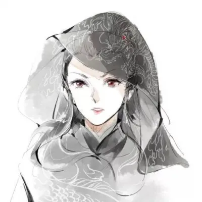 高清动漫版的唯美古风淡雅女子头像图片第1张