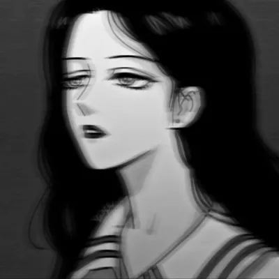 微信头像女生动漫黑白酷第1张