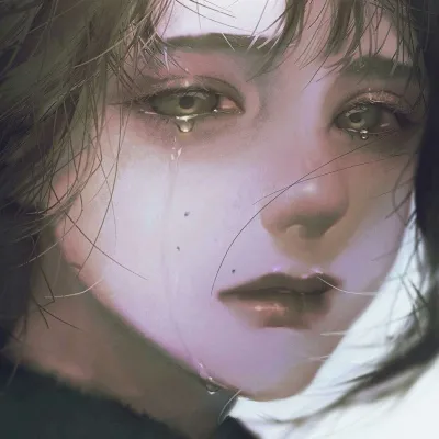 丧头像动漫流泪女第1张