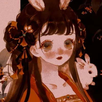 高清红色系古风动漫人物图片女生头像第1张