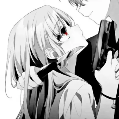 qq头像情侣动漫黑白第1张