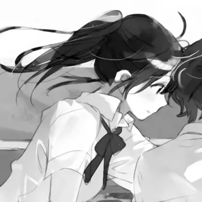 黑白漫画情侣头像第1张