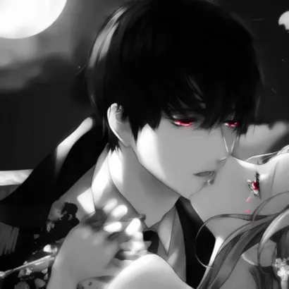 动漫高冷情侣头像黑白第1张