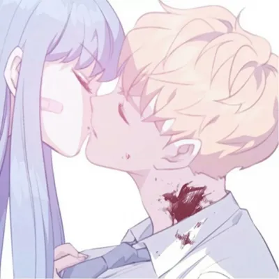 动漫情侣亲吻头像两张第1张