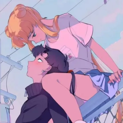 简单温馨的情侣动漫头像第1张