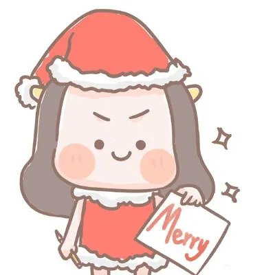 高清一男一女的圣诞情侣头像卡通图片第1张