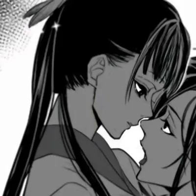 动漫古风黑白情头第1张