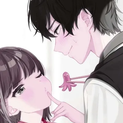 高清一对两张的动漫情侣头像甜蜜双人图片第1张