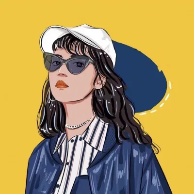 高清一男一女的新潮嘻哈风动漫情侣头像图片第1张