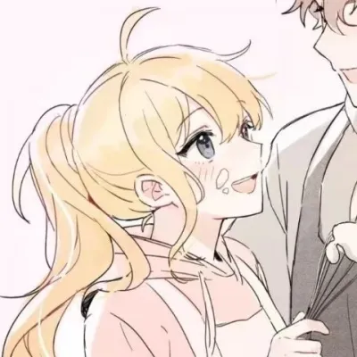 高清一对两张的动漫超甜超萌情侣头像图片第1张